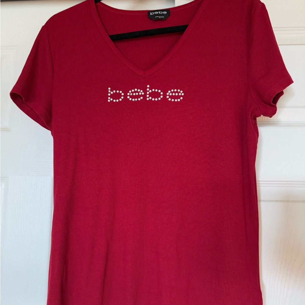 Bebe Ruby Short Sleeve V-Neck Tee